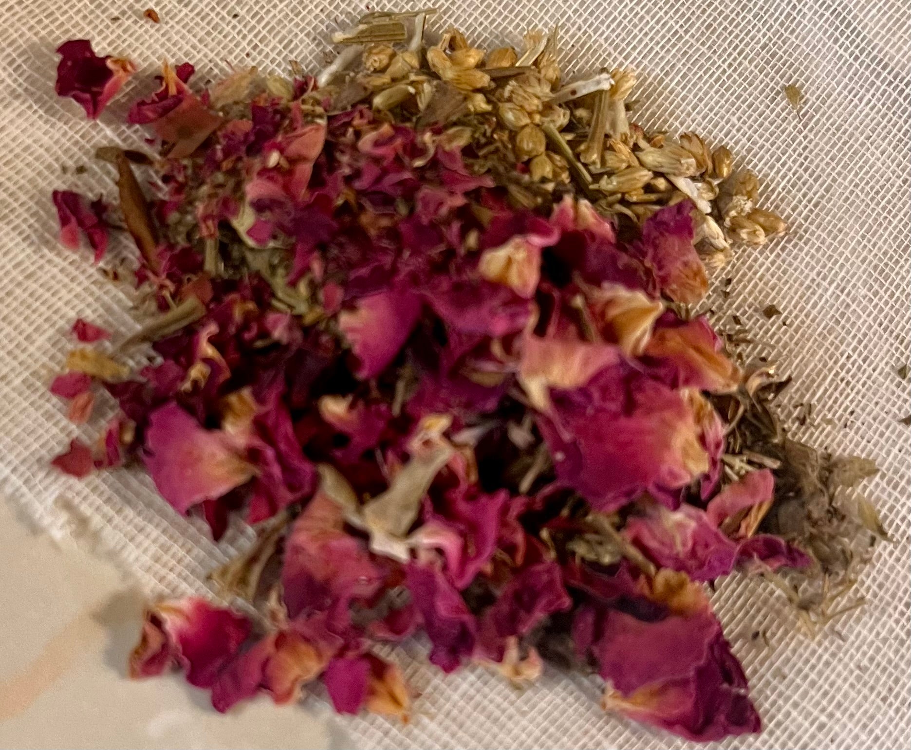 Yahweh's Apothecary Arise & Shine herbal tea blend with rose petals, yarrow and lemon balm