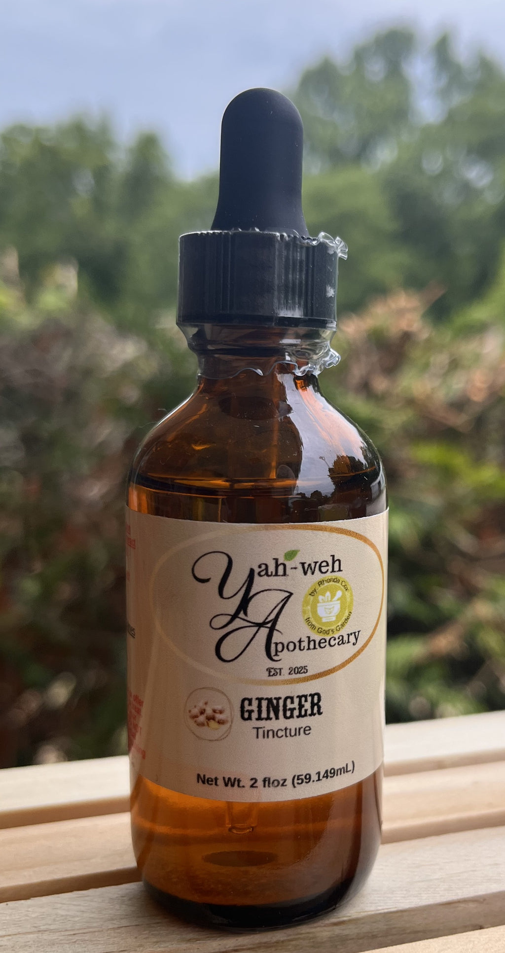 Yahweh's Apothecary Ginger Root herbal tincture for digestion and nausea relief