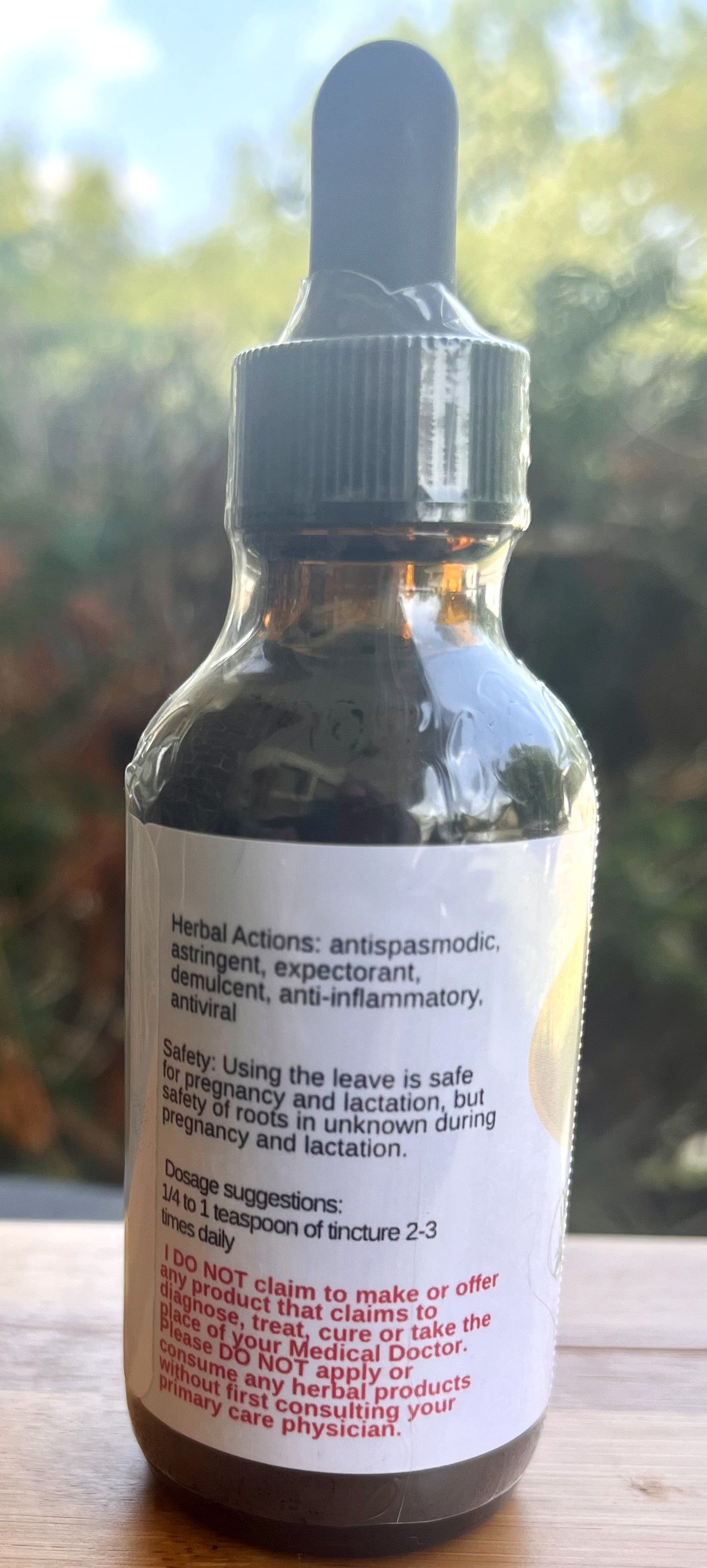 Yahweh's Apothecary Mullein Leaf tincture dosage and directions shot