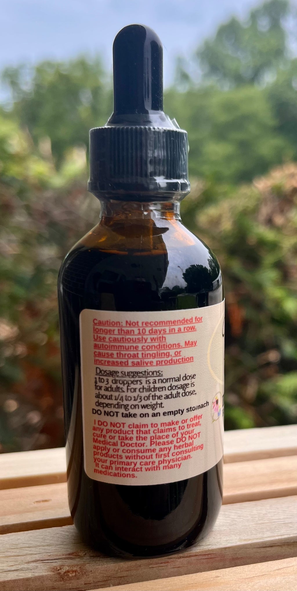 Yahweh's Apothecary Immune Booster tincture lifestyle product dosage and details 