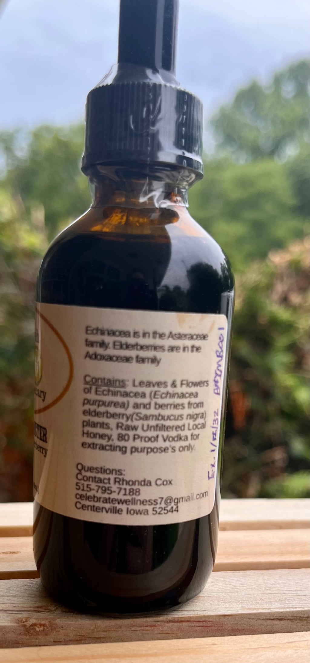 Yahweh's Apothecary Immune Booster tincture bottle side label
