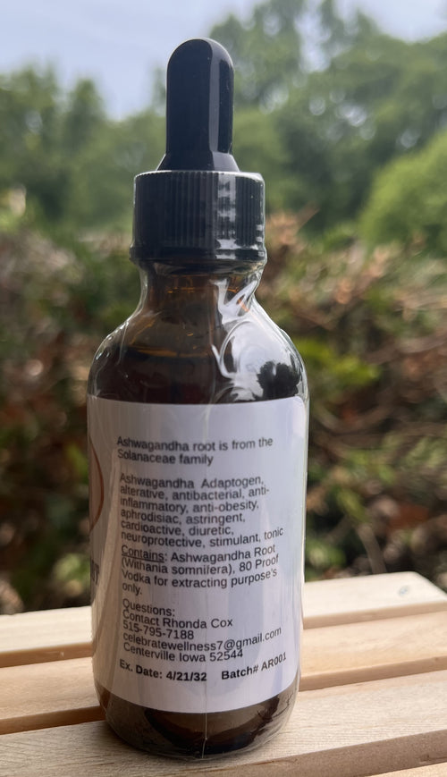 Yahweh's Apothecary Ashwagandha Root tincture bottle side panel