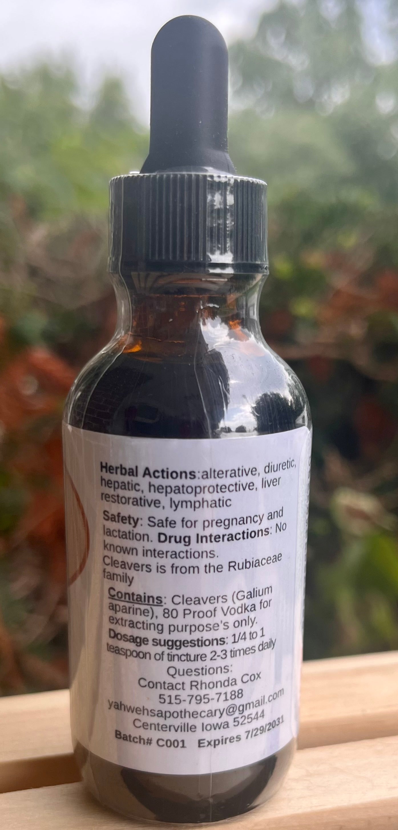 "Yahweh's Apothecary Cleavers tincture dosage and details
