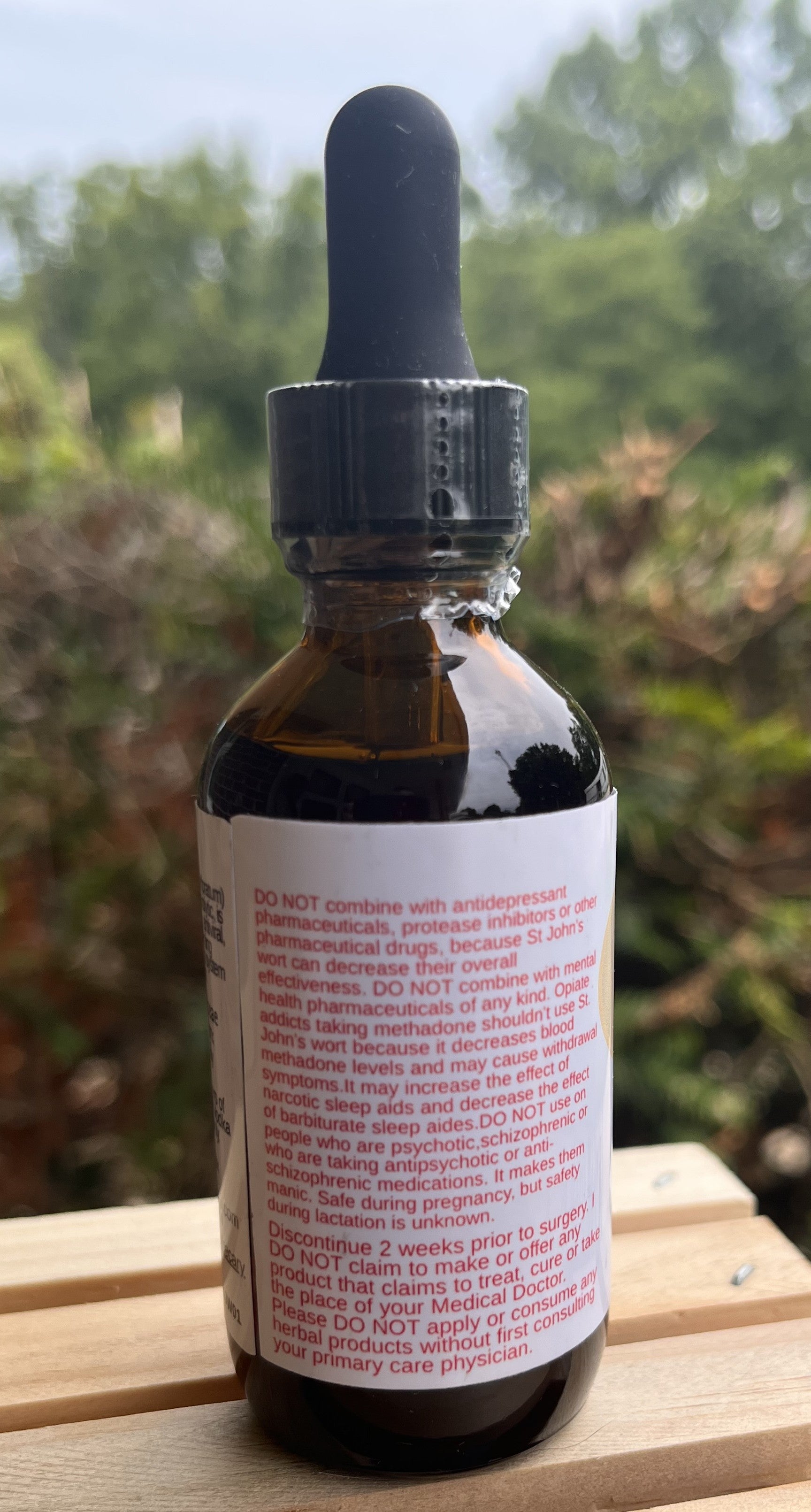 Yahweh's Apothecary St. John's Wort tincture bottle dosage and details label