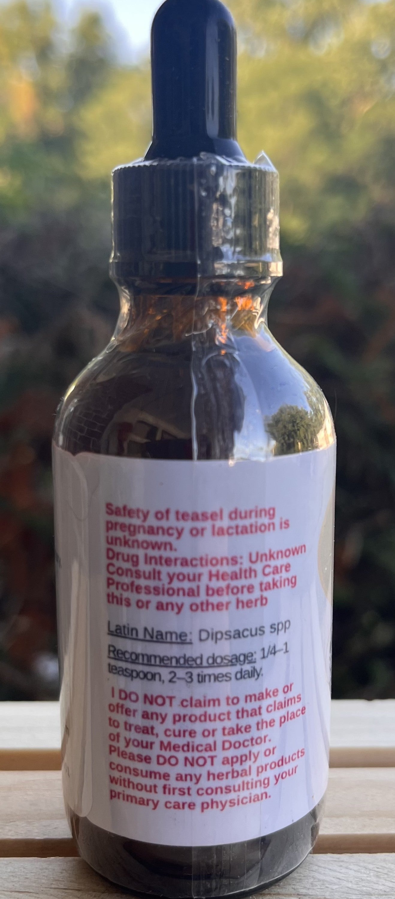 Yahweh's Apothecary Teasel Root tincture dosage and details